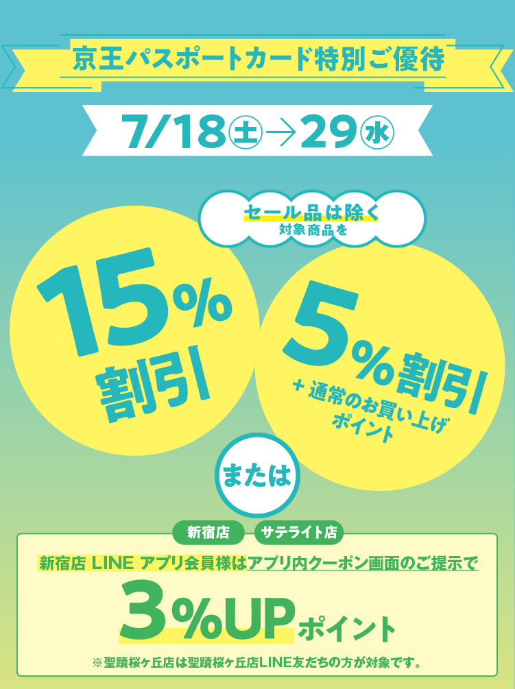 京王パスポートカード特別ご優待｜京王百貨店